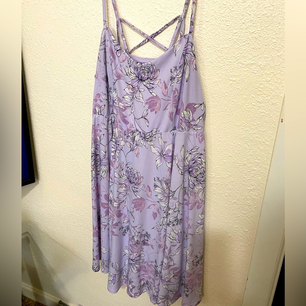 Floral, purple, dress, size 1